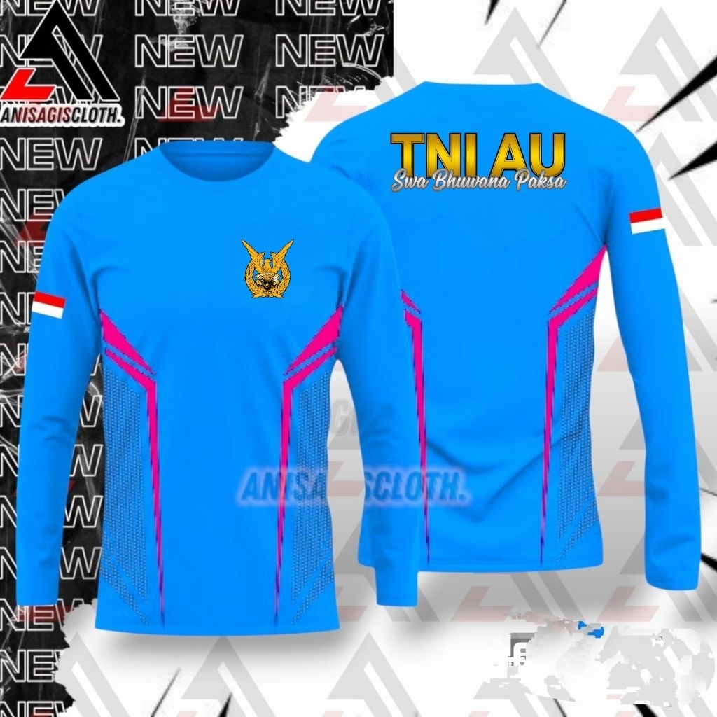 Kaos TNI AU Lengan Panjang || Kaos Jersey Olahraga TNI AU Lengan Panjang new