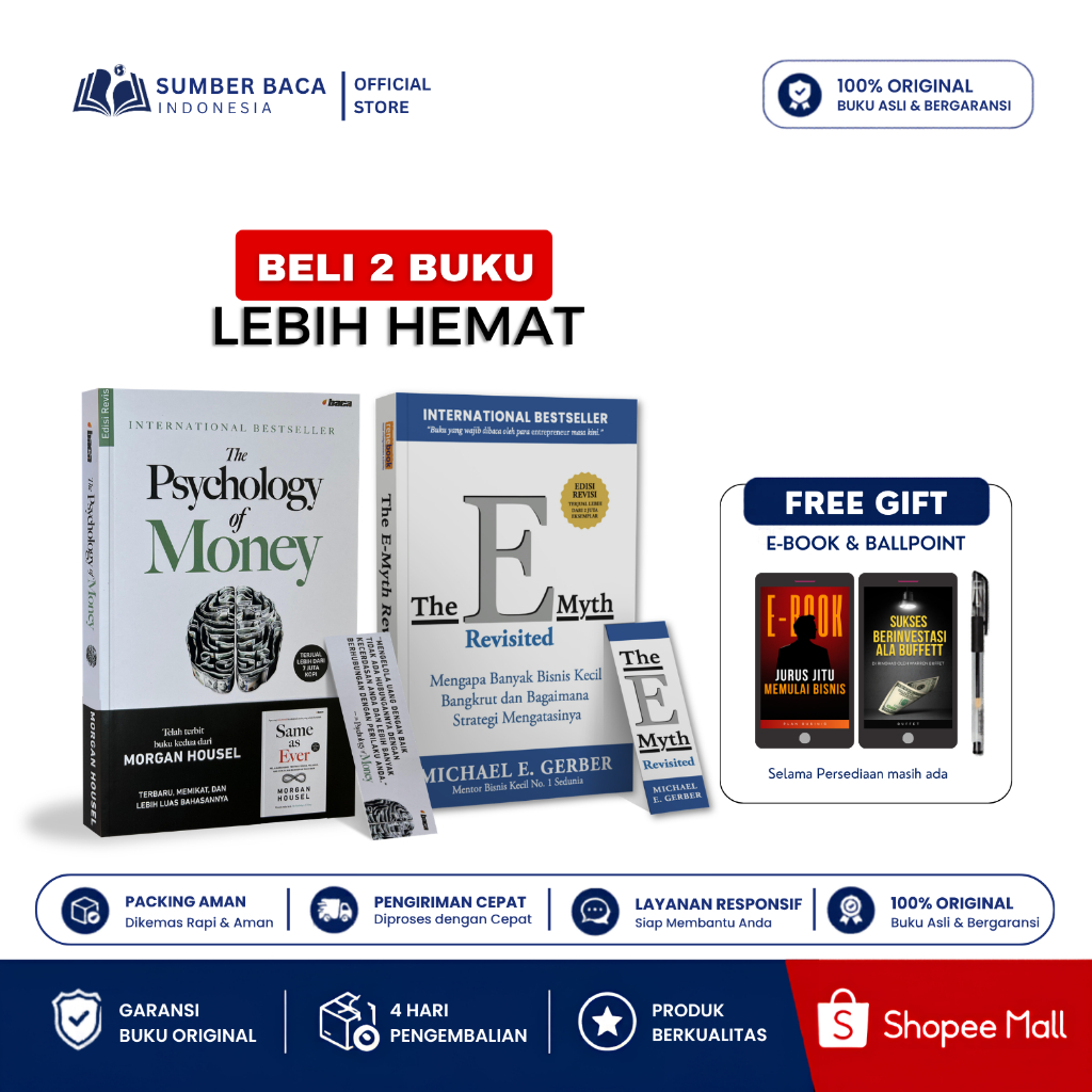 Paket Hemat 2 buku - The Psychology of Money + The E-Myth Revisited | Sumber Baca Indonesia