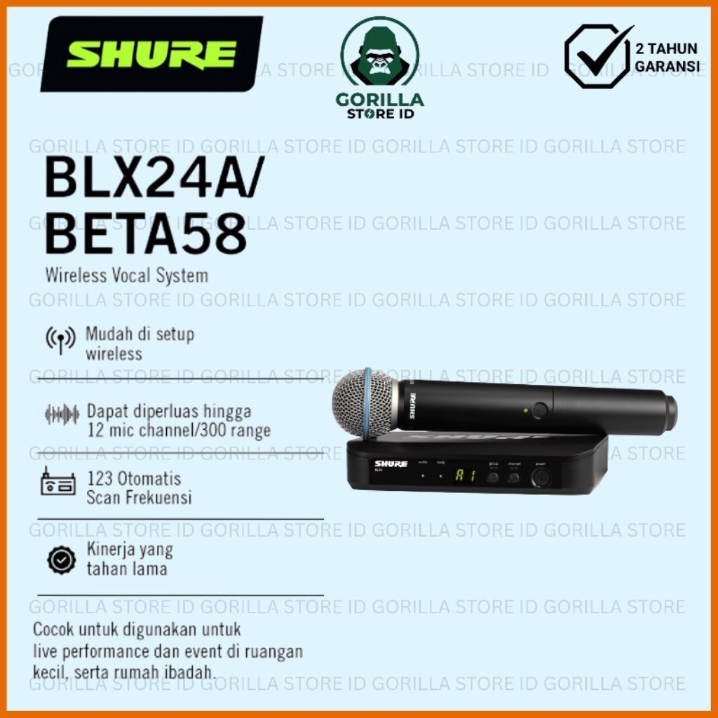 Shure BLX24A/BETA58 Wireless Vocal System with Beta 58