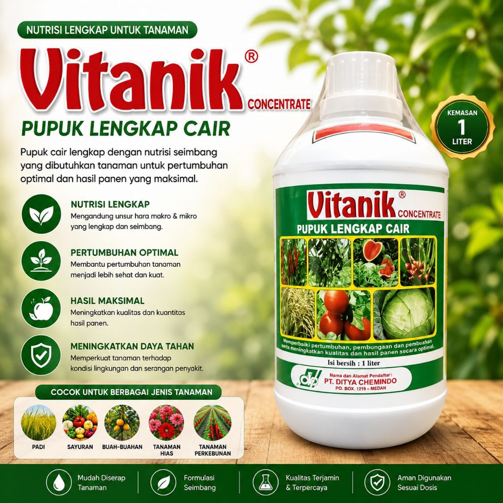Pupuk lengkap cair VITANIK 1 liter.