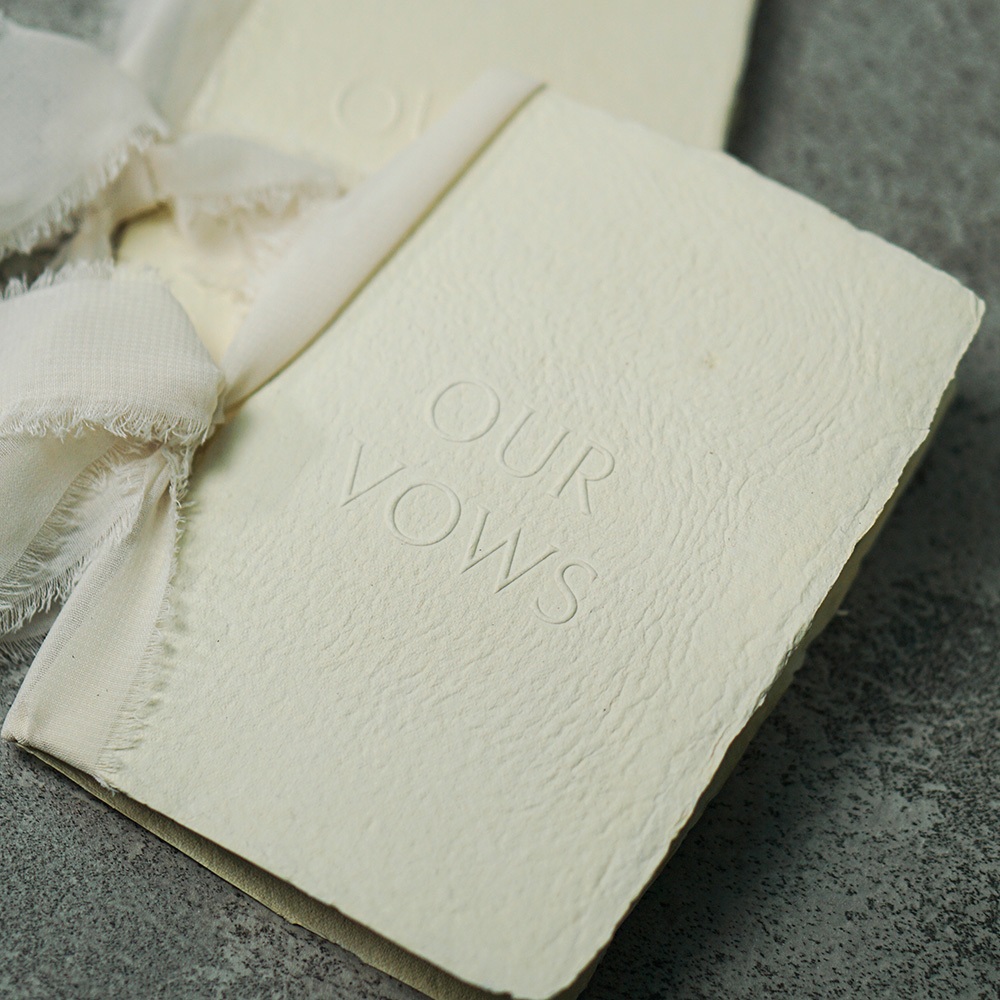 Vow Book Holy Matrimony Book Recycled Paper With Ribbon