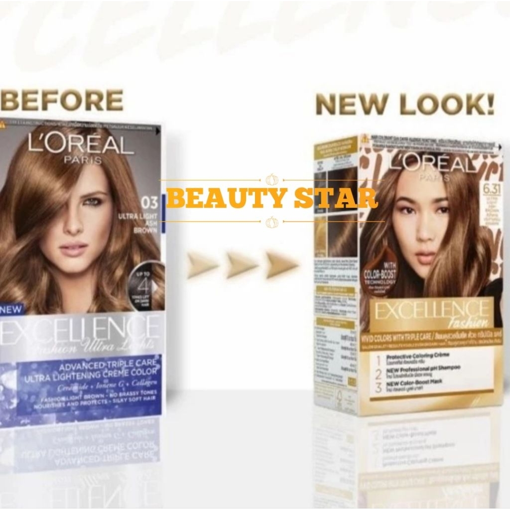 LOREAL PARIS EXCELLENCE FASHION ULTRA LIGHT HAIR COLOR NO.6.31  ASH BROWN
