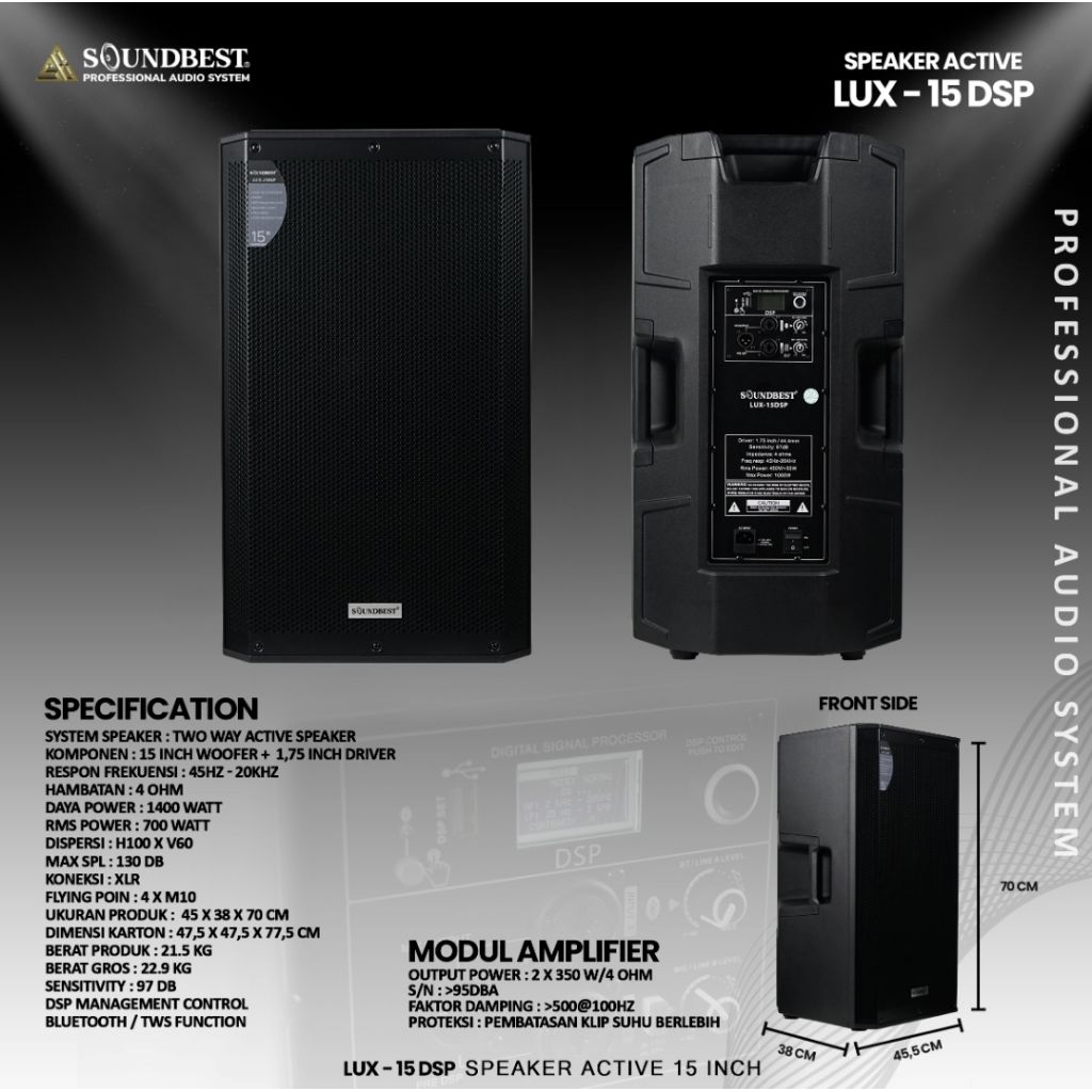 Speaker Aktif 15 inch Soundbest LUX-15DSP Original Speaker Aktif Soundbest LUX15 DSP Speaker Aktif 1