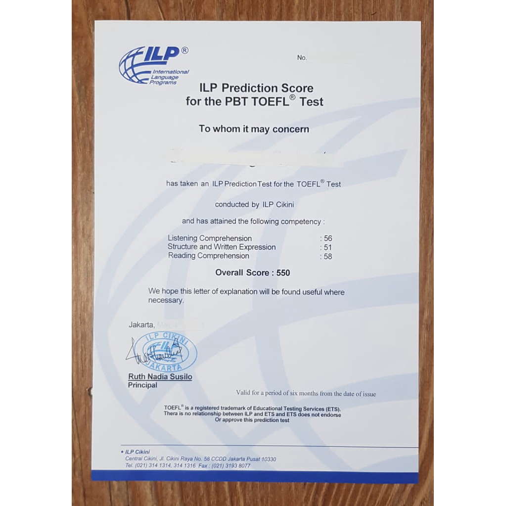 TOEFL ILP PBT PAPERS BASED TEST TOEFL ILP PBT TERMURAH