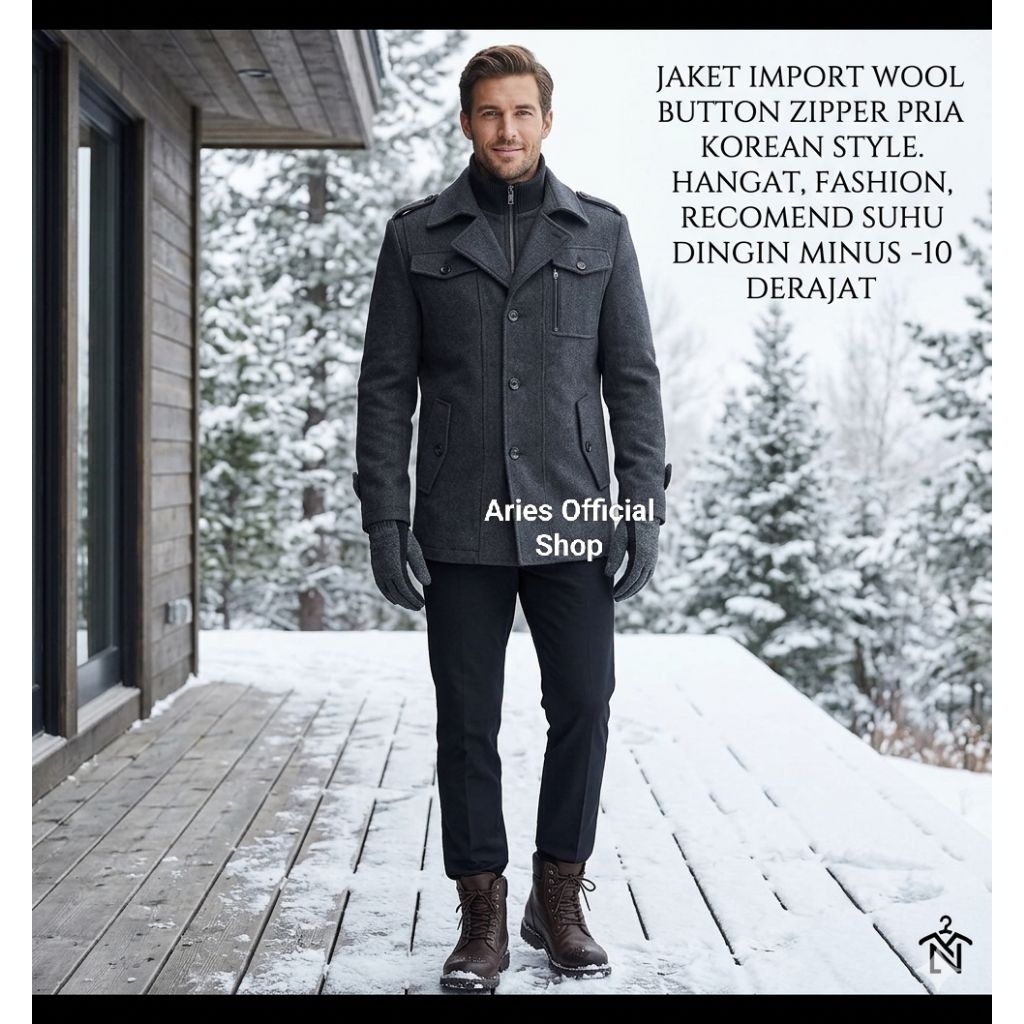 Coat Wool Pria Premium Tebal Untuk Musim Dingin