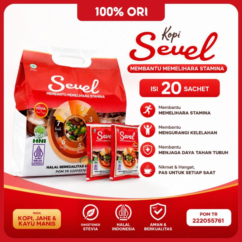 Sevel Stamina 20 Sachet Kopi Herbal 7 Elemen Radix HNI HPAI