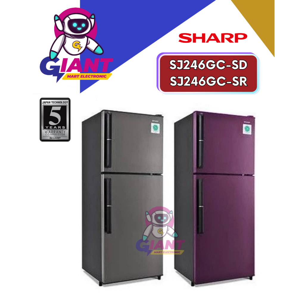 KULKAS 2 PINTU SHARP  SJ246GC-SD/SJ246GC-SR / SJ-246GC-SD/SJ-246GC-SR 205 LITER