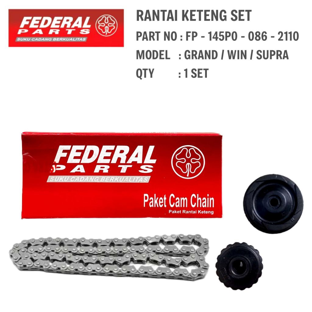 RANTAI KETENG SUPRA (086) FEDERAL SET rantai kamprat set grand win