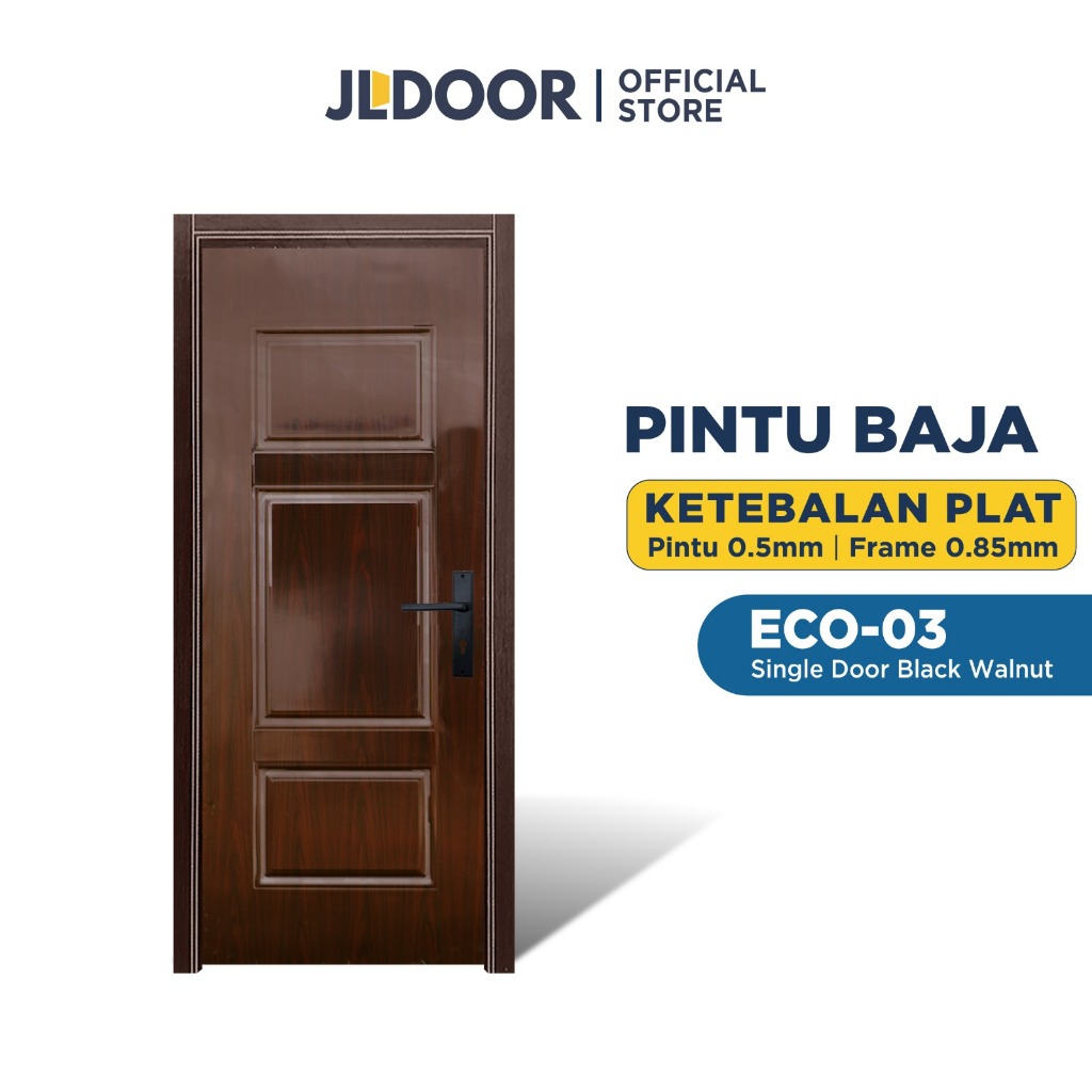 JLDOOR Pintu Baja Ringan Minimalis ECO Series Walnut