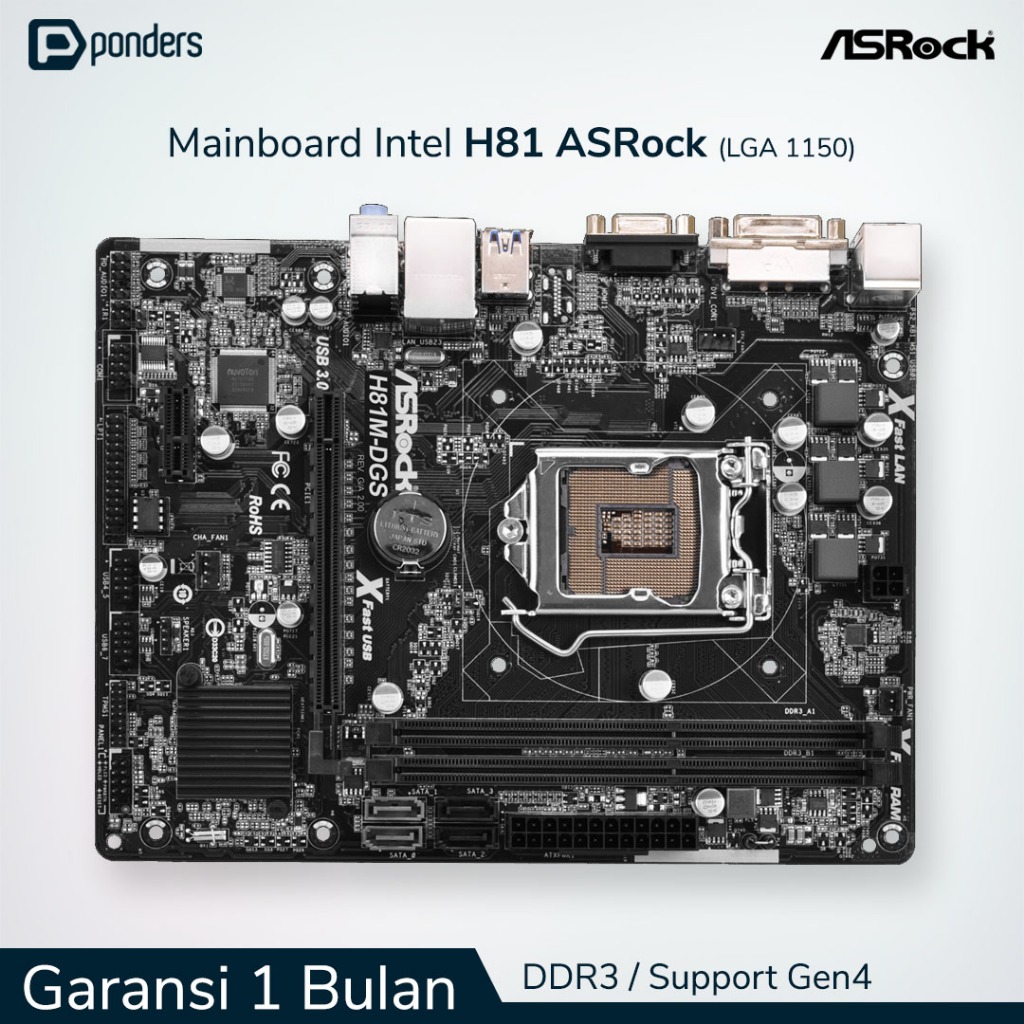 Mainboard Intel ASRock H81 LGA 1150 DDR3 Support Gen4