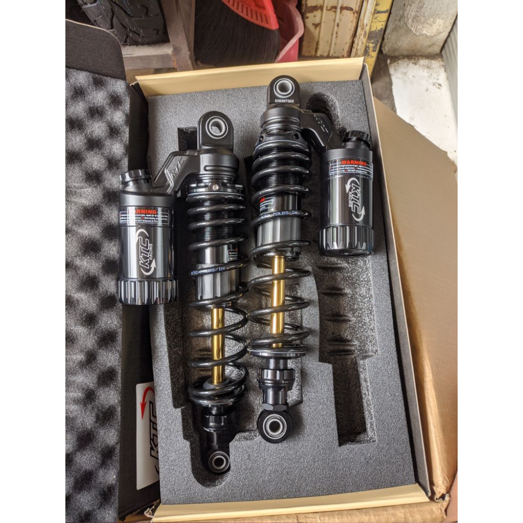 READY SHOCKBREAKER SHOCK BELAKANG KTC EXTREM NEW HITAM AS GOLD 340MM  RX KING RXKING RXZ SUPRA X 125