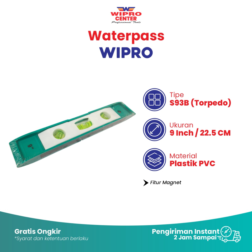 WATERPASS 9" WIPRO Waterpass M/Torpedo PVC S93B