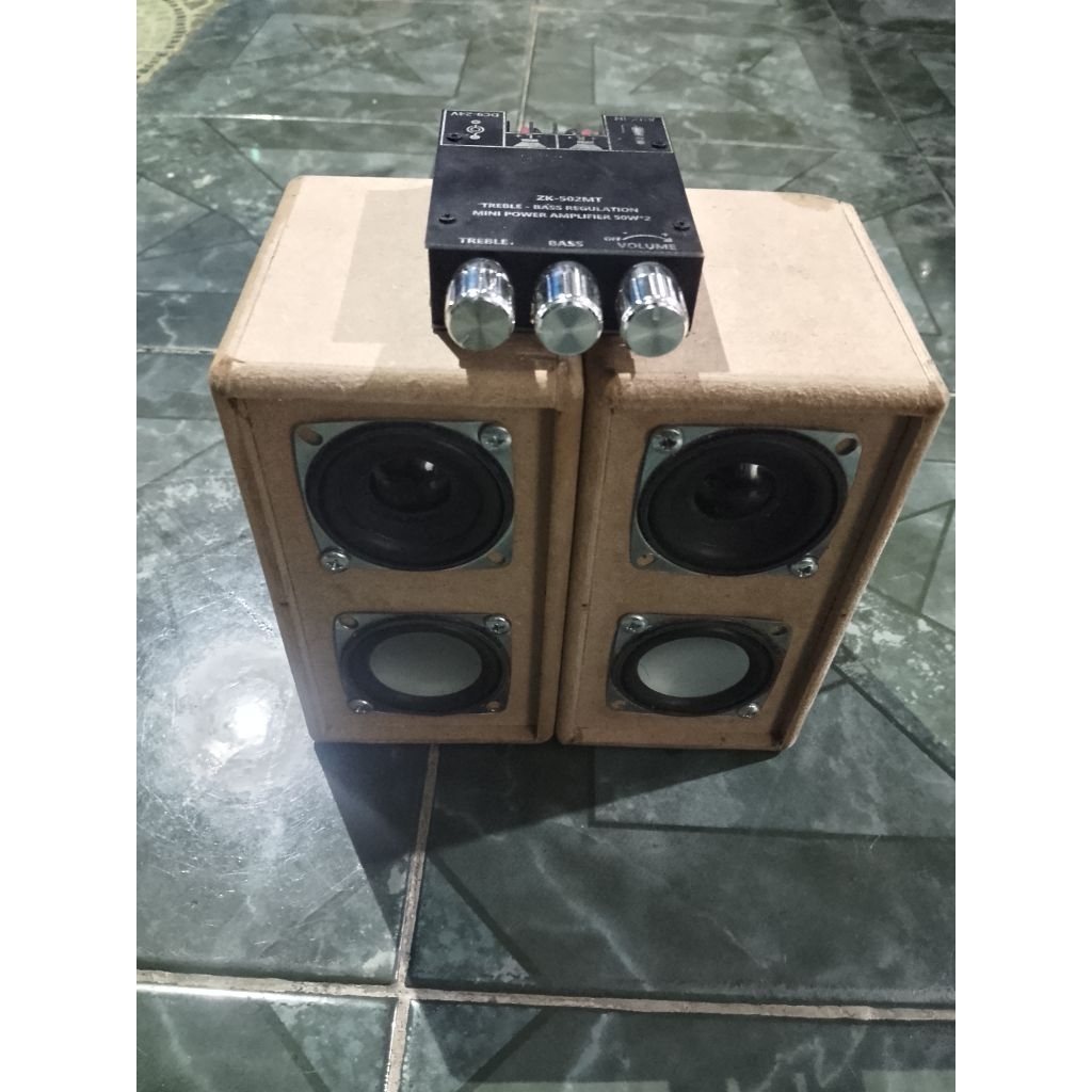 siao pakai speaker satelit 2 inch + ampli zk502mt