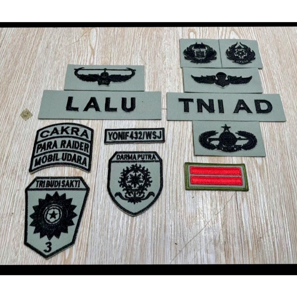 ATRIBUT TNI AD PDL TERBARU SAGE 2026, PAPAN NAMA DADA TNI AD, PDL TNI AD TERBARU