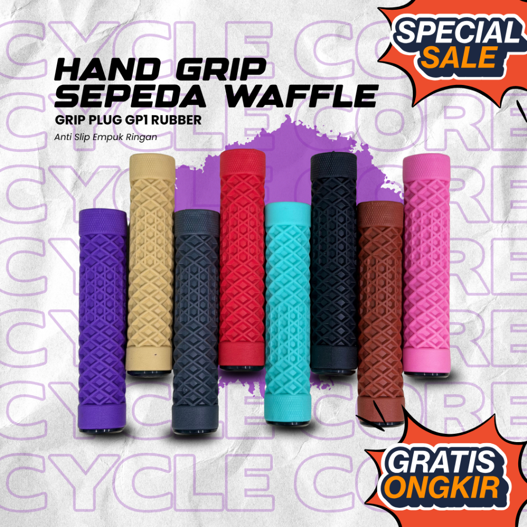 Hand Grip Sepeda WAFFLE Grip Plug GP1 Rubber BMX MTB Sepeda Lipat Fixie Comuter Bike Minivelo Minion