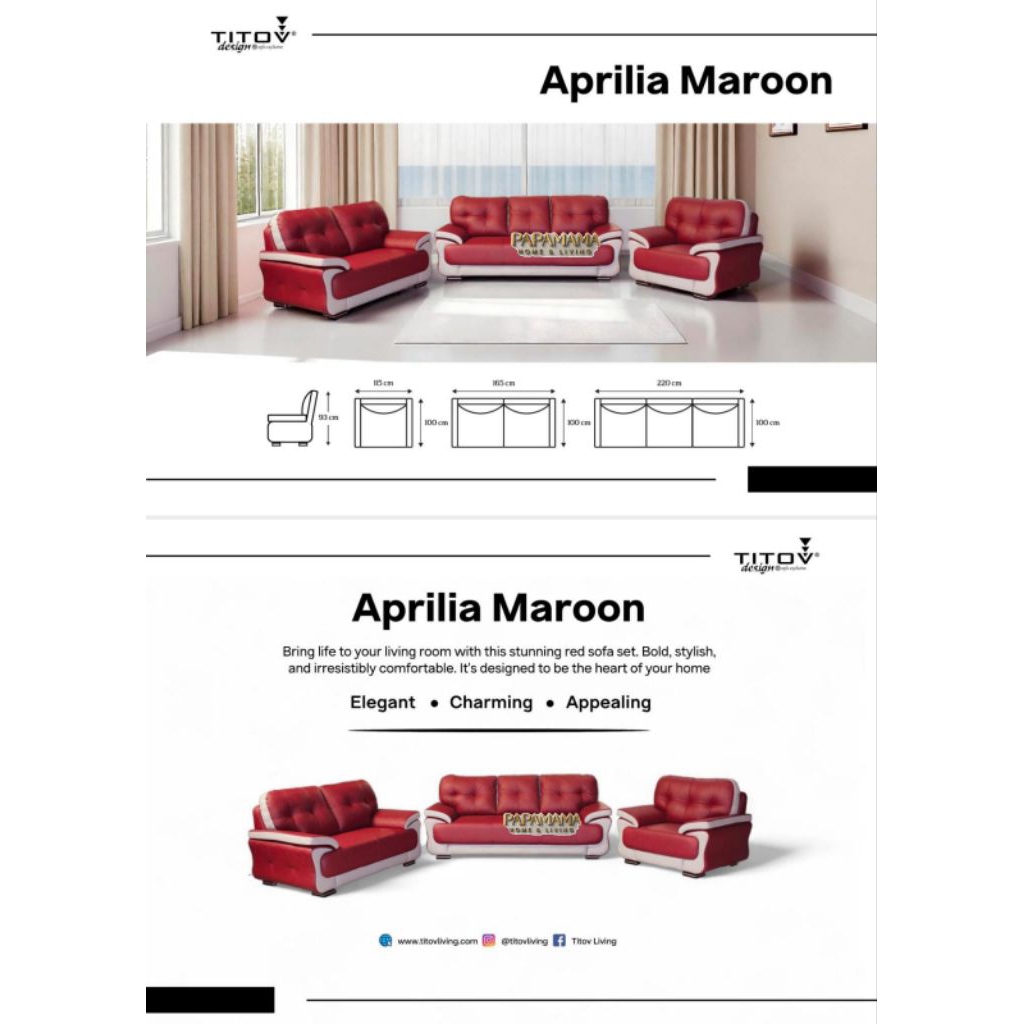 Titov sofa Minimalis Aprilia - Sofa Tamu set 321 - Sofa Kulit - Promo Medan