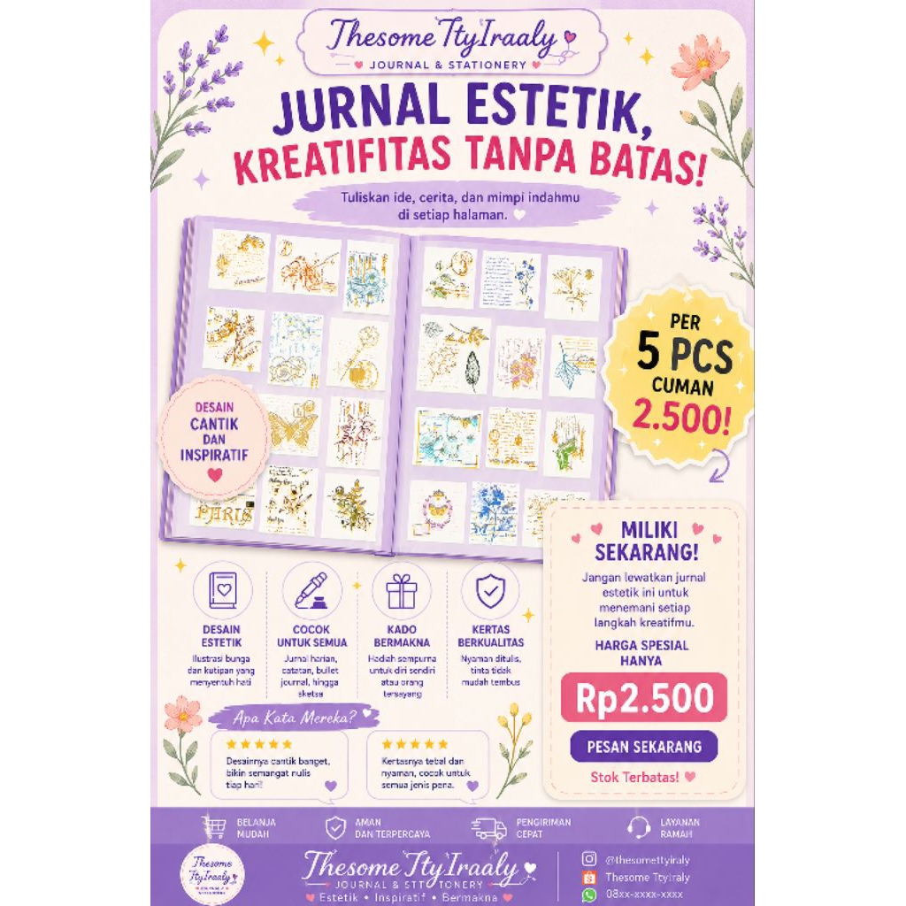 Stiker Deco Retro 5 Pcs