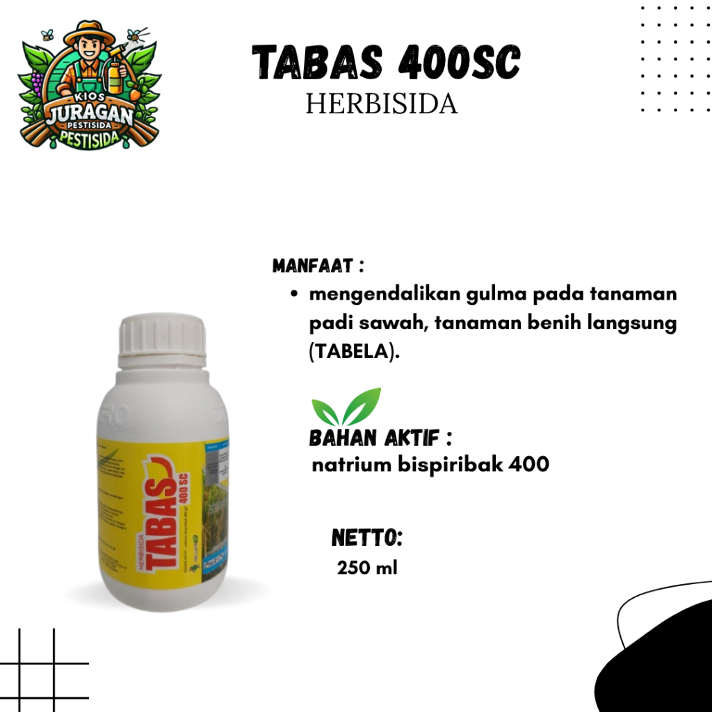 TABAS 400SC 200 ML HERBISIDA SELEKTIF PADI OBAT RUMPUT