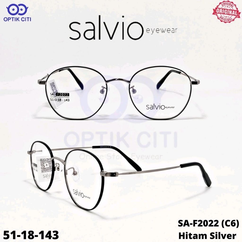 Frame Kacamata Pria Wanita Salvio SA 2022 Original
