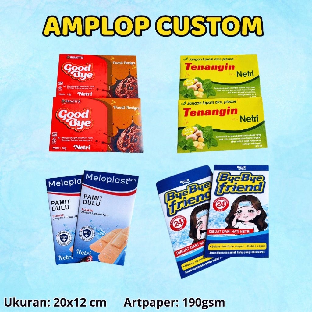 Amplop Resign Kerja Aesthetic | Amplop Souvenir, Perpisahan & Gift Farewell Office | Cetak Full Colo