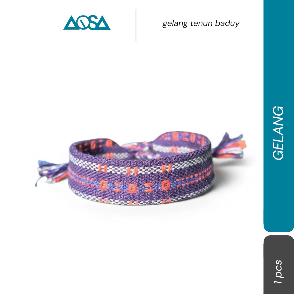 gelang tenun etnik Baduy - gelang 1 lilit Aqsa ungu