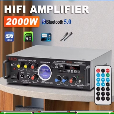 2000W AV-339A / BT-339A 2-Channel HiFi Stereo APE Karaoke Audio Ampli / Power Amplifier BT 5.0 With 