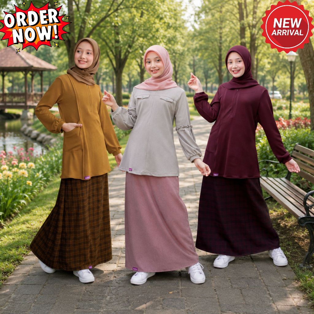 Stelan Anak Tanpa Hijab Setelan Anak Perempuan Set Rok & Blus Anak Ethica Kiyomi Series
