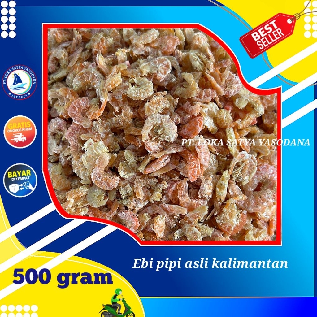 ebi kering ( asli ebi kalimantan ) ebi pipi super 500gram
