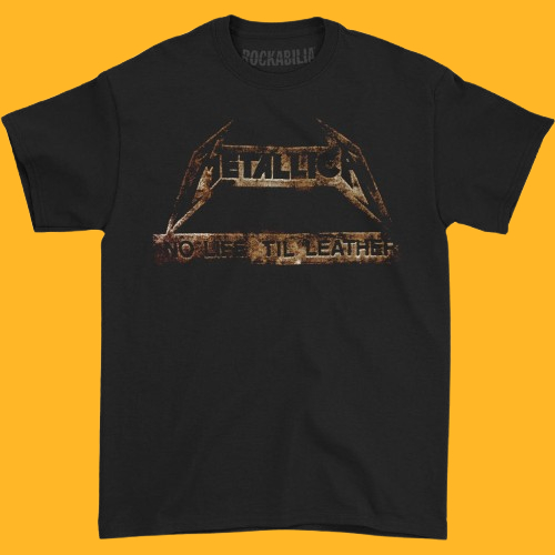Kaos Band METALLICA Leather 2015 Tour Tee Vintage Retro - T-Shirt Reguler & Boxy Unisex Baju band Me