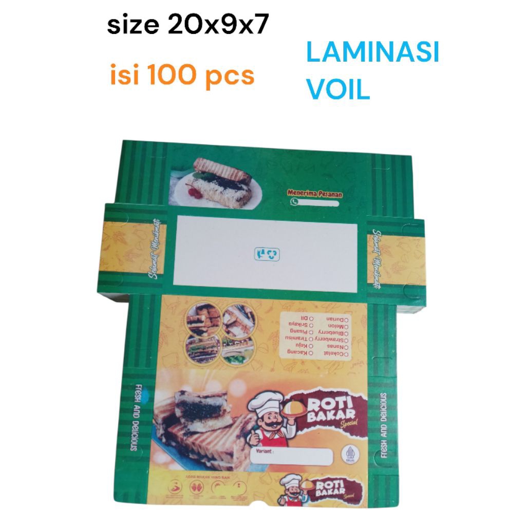 BOX ROTI BAKAR BANDUNG / DUS ROTI BAKAR  BANDUNG / KEMASAN ROTI BAKAR