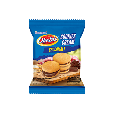 Grosir Kartonan OKEBIS Cookies Cream 10gr Isi 120 Pcs - PT Ina Food (Vanilla / Choco Banana / Chocom