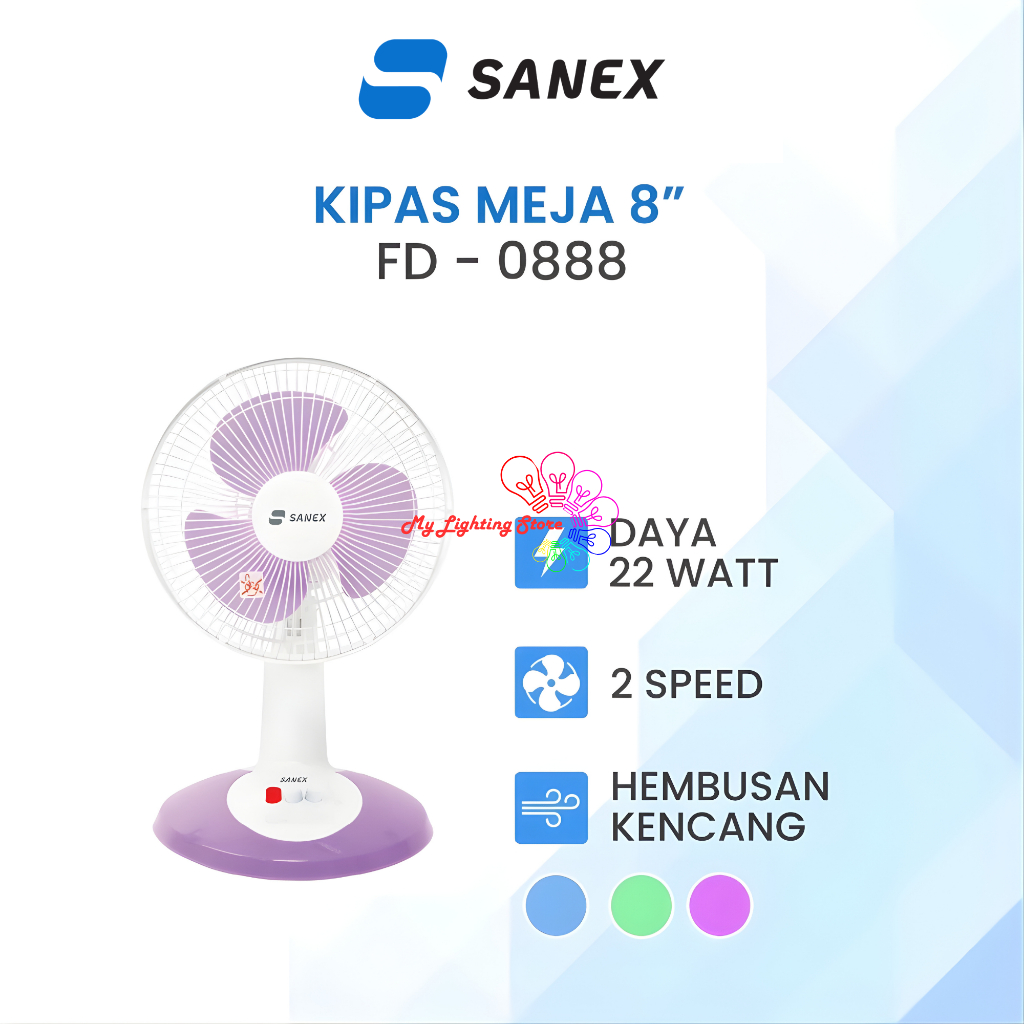 Kipas Angin Meja Desk Fan Sanex FD-0888 FD0888 8 Inch