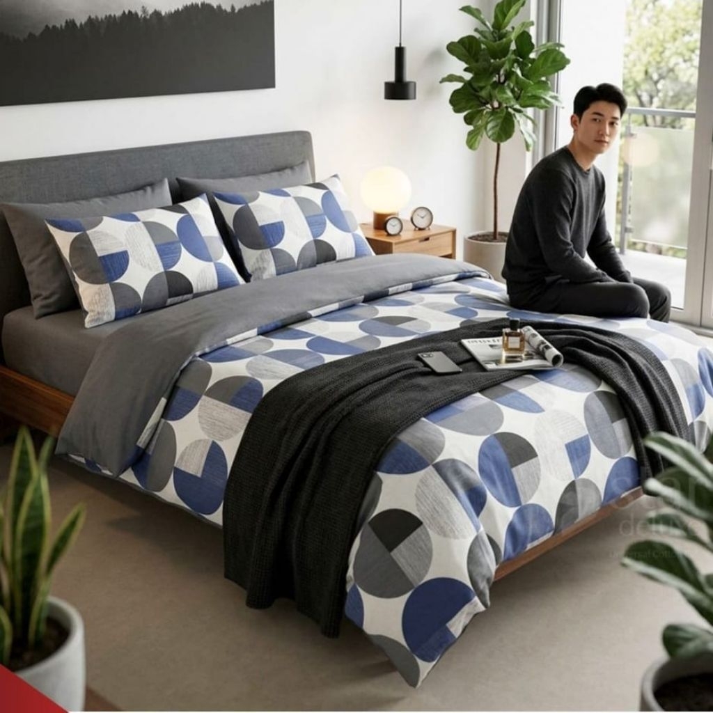 Sprei Solaris Biru / Sprei Bintang / Sprei Zleepi Murah / Sprei Cipadu