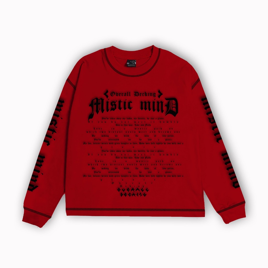 OverallDecking MisticLS Red Longsleeve Serger Stitch Cotton 20s
