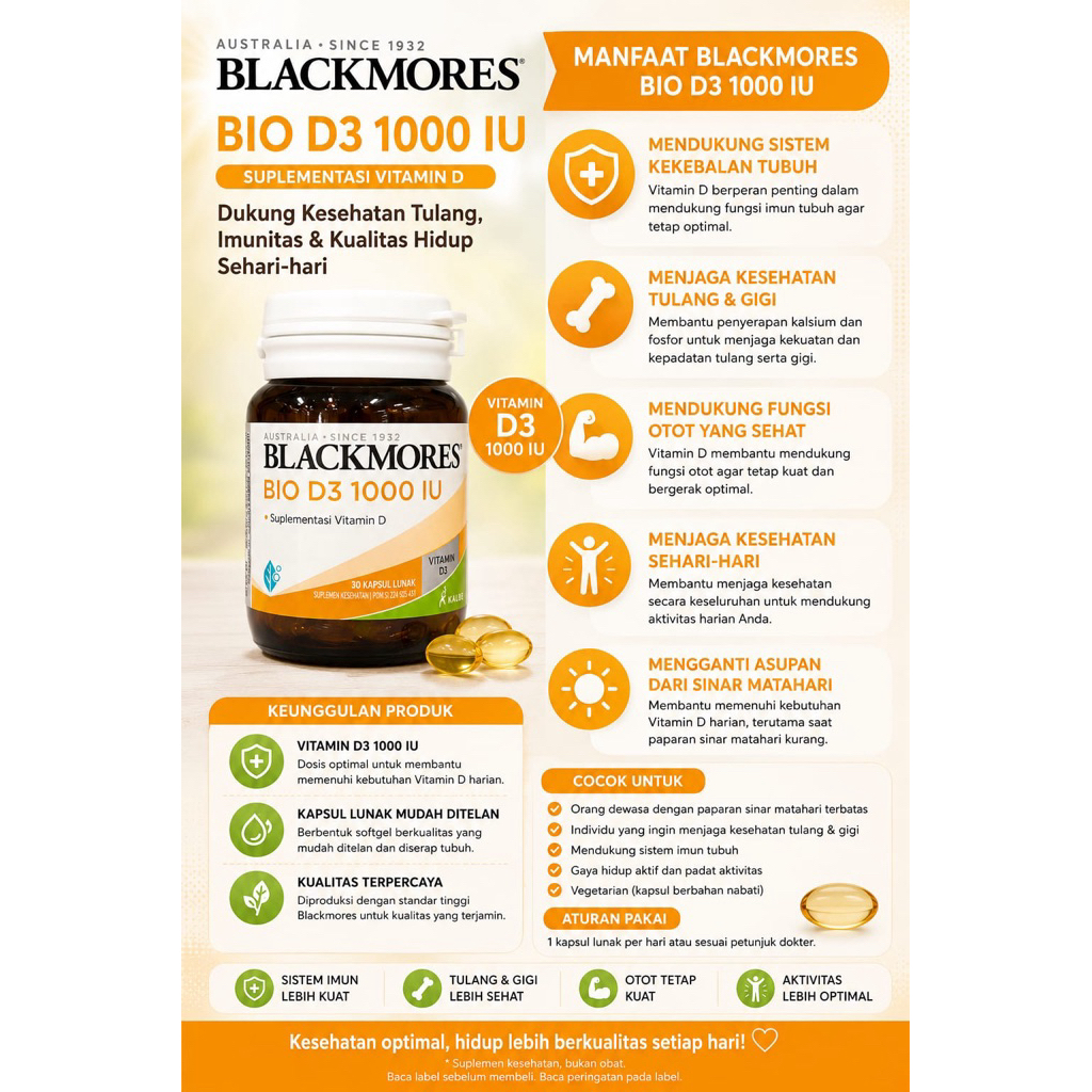 BLACKMORES BIO D3 1000