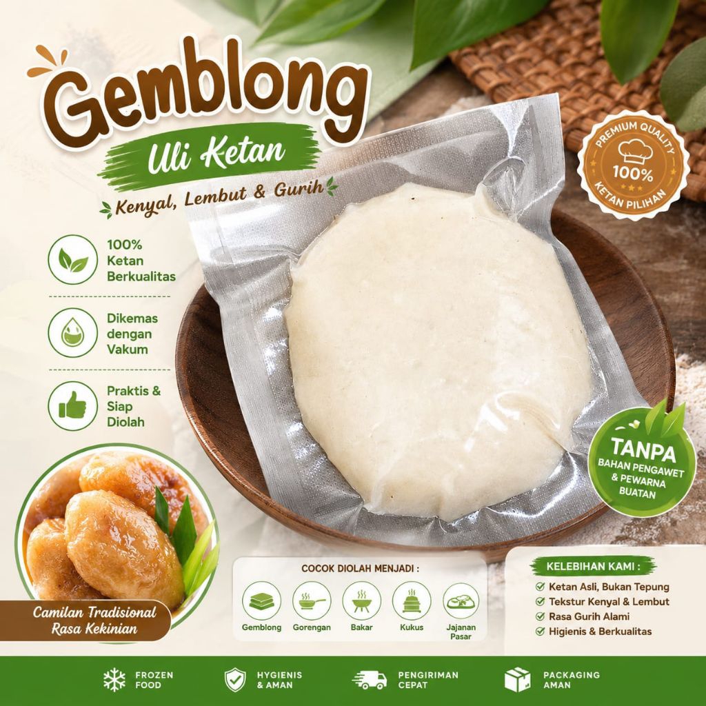 (TRADISIONAL) Gemblong/Uli Ketan, terbuat dari ketan asli