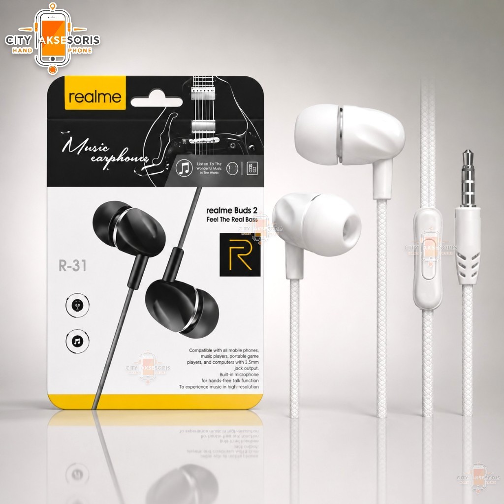 Handsfree Headset Realme Earphone RMA-101 RMA-103 BUDS2 R-40 R-50 R-80 R-24 R-31 R-111 R-34 R-33