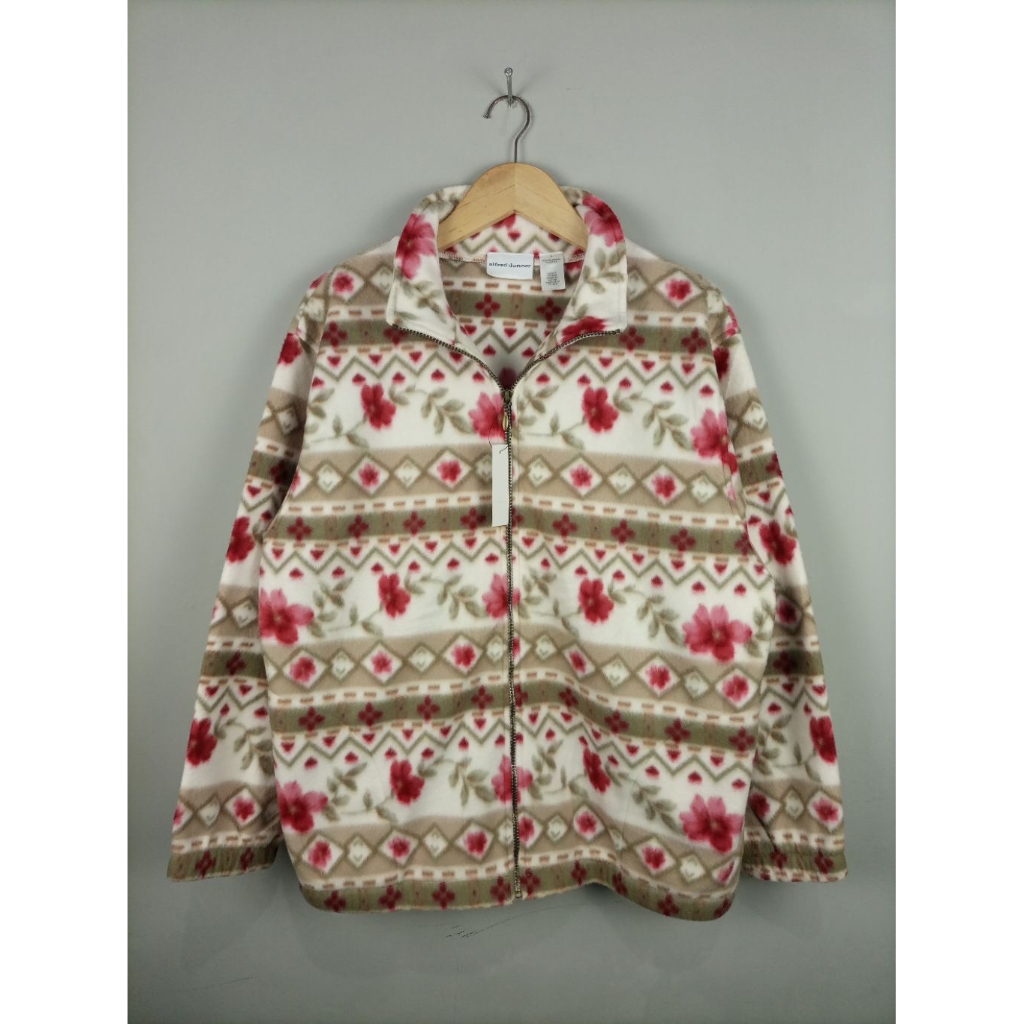 Jaket Outer Alfred Dunner Navajo Original Fleece Tebal_Like New_Oversize/Size Masuk XL Fit XXL