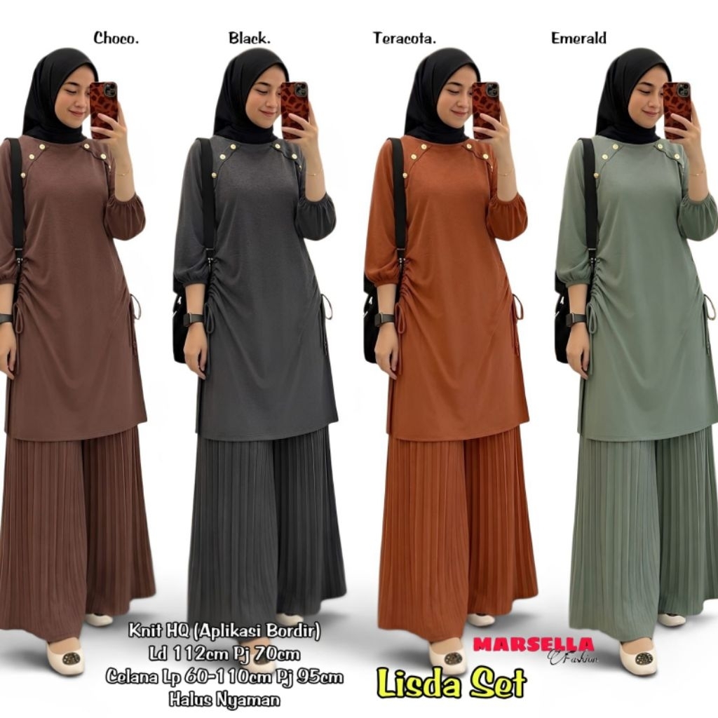 Genta abbel one set tunik w&w setelan tunik dan celana tunik kaos tunik jumbo ld 130 xl xxl xxxl len