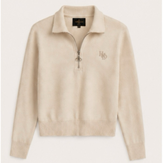 HALF ZIP COLLAR KNIT CARDIGAN