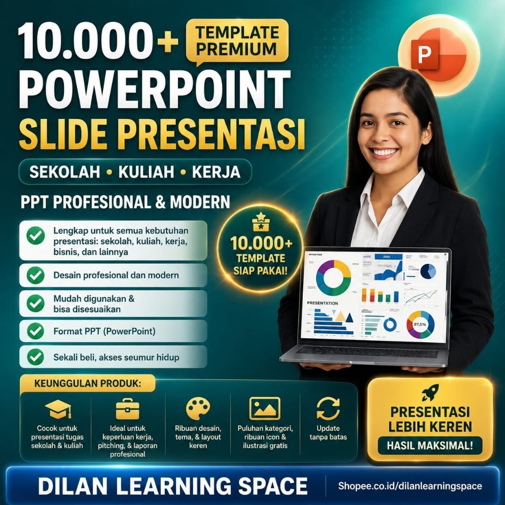 (38) 10.000+ Template PowerPoint Premium | Slide Presentasi Sekolah Kuliah Kerja | PPT Profesional &