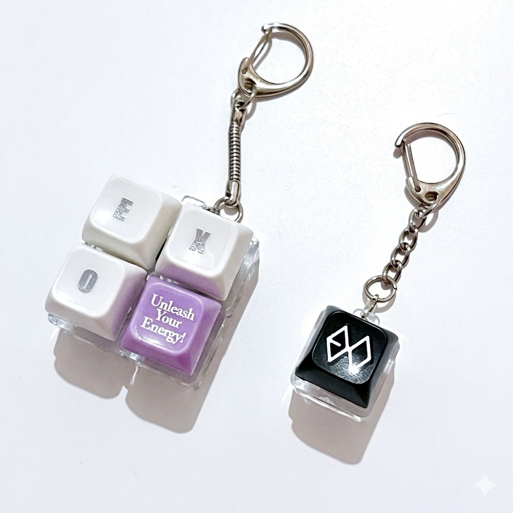 LUVELE EXO Keyboard Keycaps Keychain Fidget Nyala Keyboard KAI DO SEHUN CHANYEOL