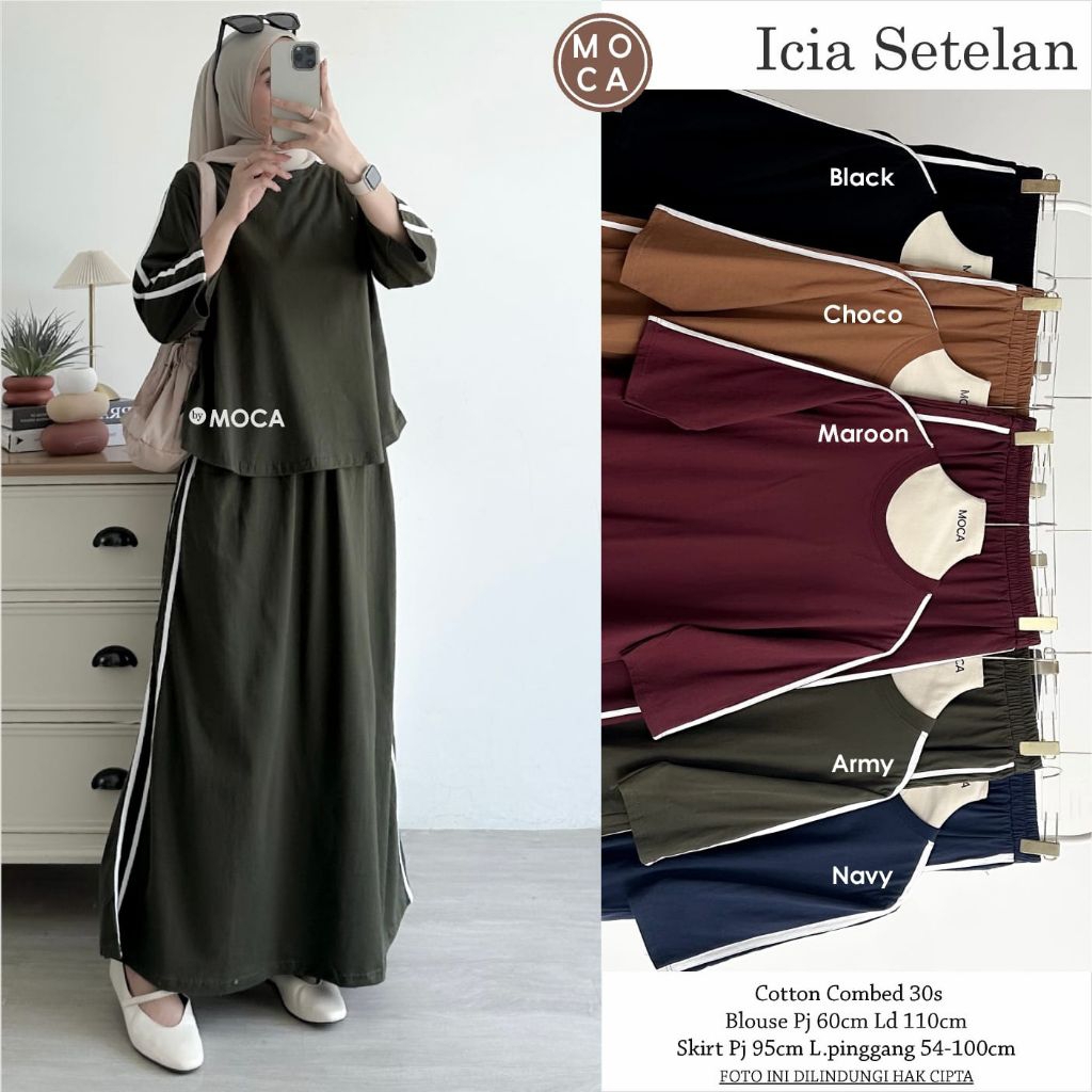 Icia Set Setelan Oneset Jumbo Allsize Premium Knit Uniqlo Original Ori Moca Berlabel