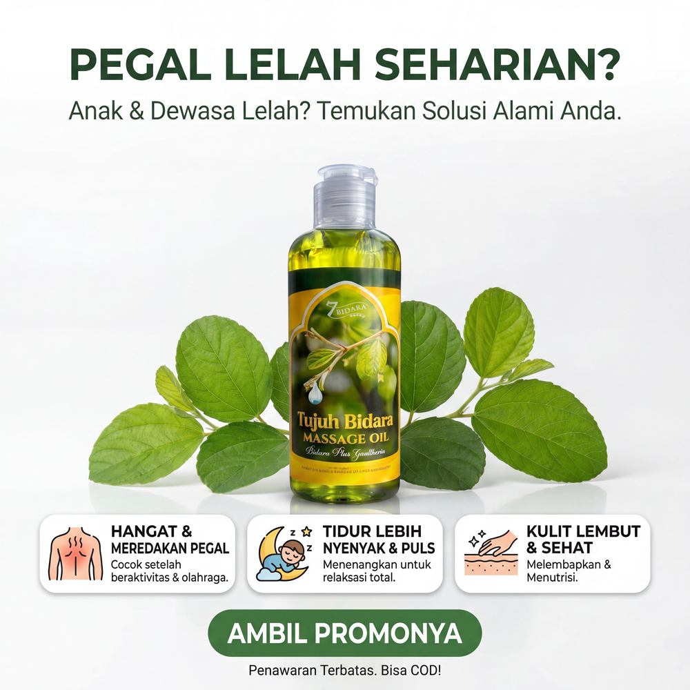 Minyak Urut Bidara Arab Original Asli untuk Pegal Anak Anak dan Dewasa 100 ML
