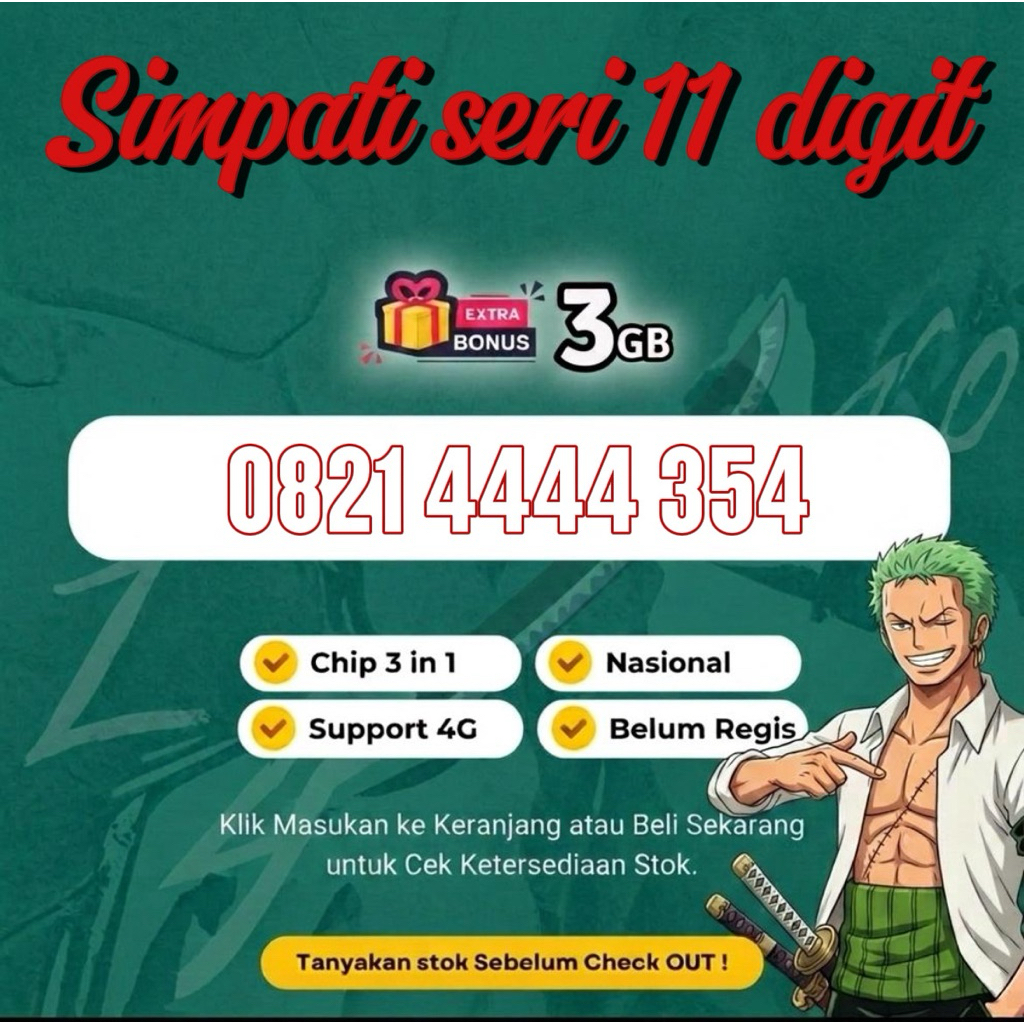 Nomor cantik Simpati nomer cantik Telkomsel Simpati 4G LTE seri super cantik 4444 354