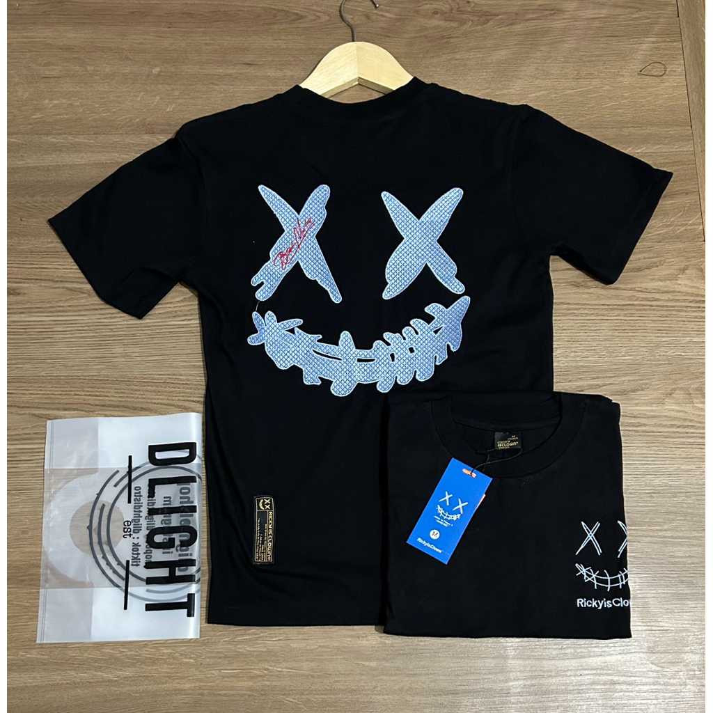 Kaos Bordir Ricky Is Clown Full Hitam Premium