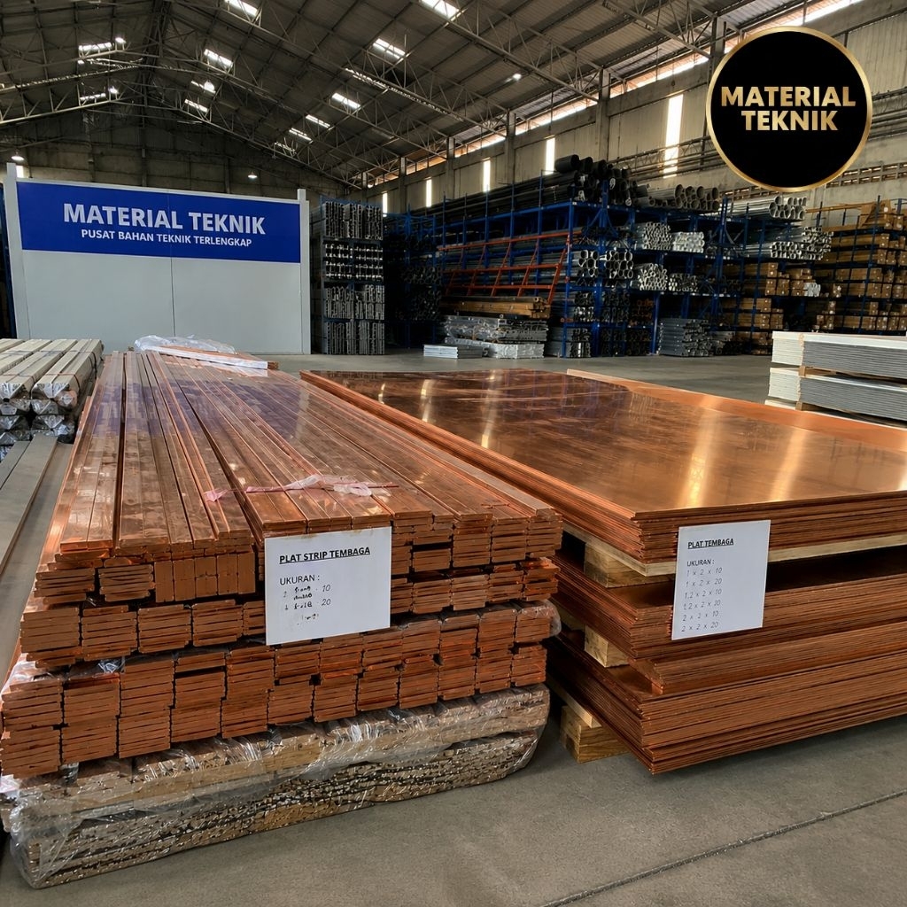 Plat tembaga tebal 2mm x 80mm x 350mm plat tembaga