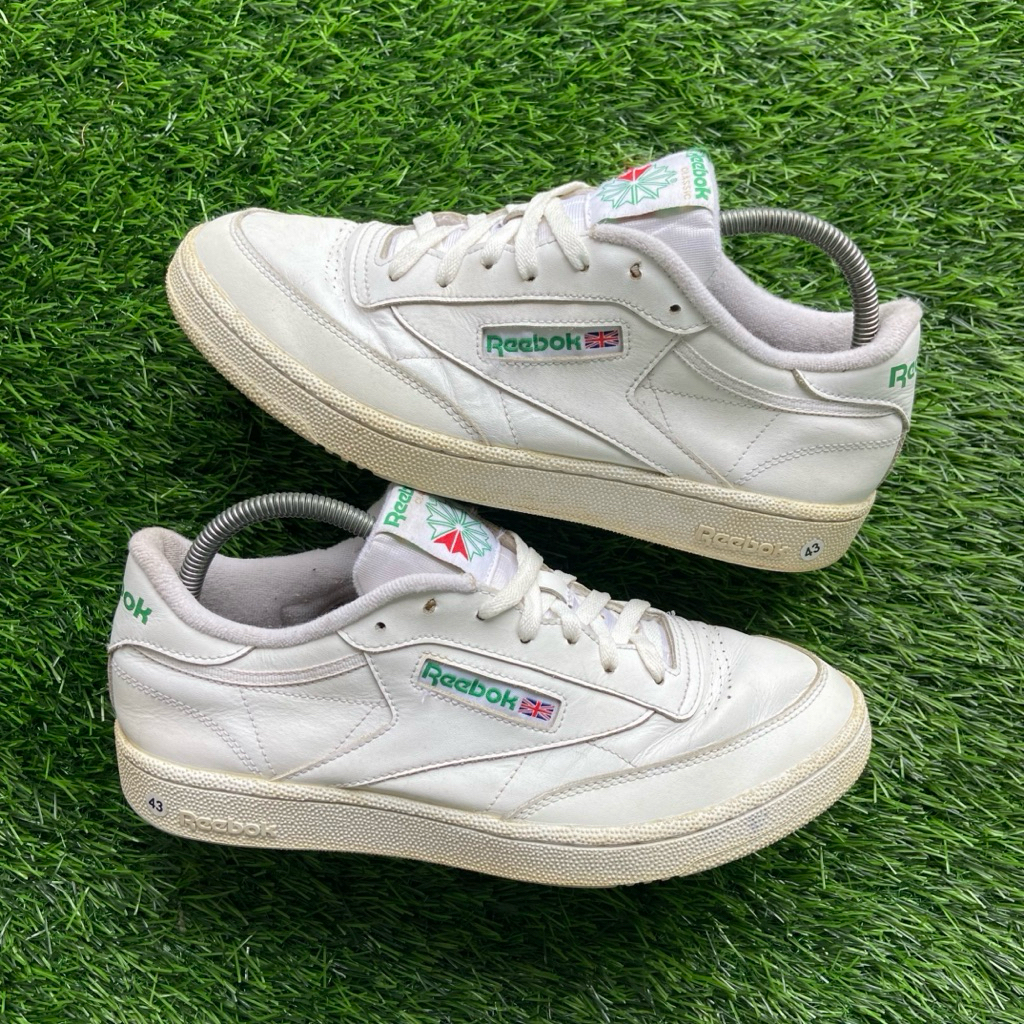 [Size 43] Vintage Reebok Club C85 White Green Second Original Good Condition Bisa diliat Pada Foto. 