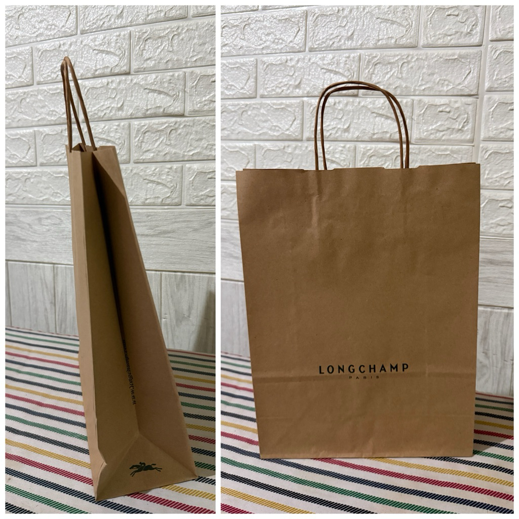 TERMURAH READY STOCK Paperbag Branded LONGCHAMP LC ORIGINAL 100% / Kantong kertas tas / Tas kado / T