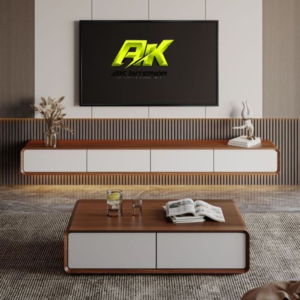 Meja TV Gantung Minimalis Plywood awet